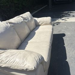 white leather couch 