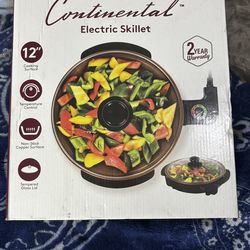 Continental 12” Electric Skillet – Non-Stick Copper Surface