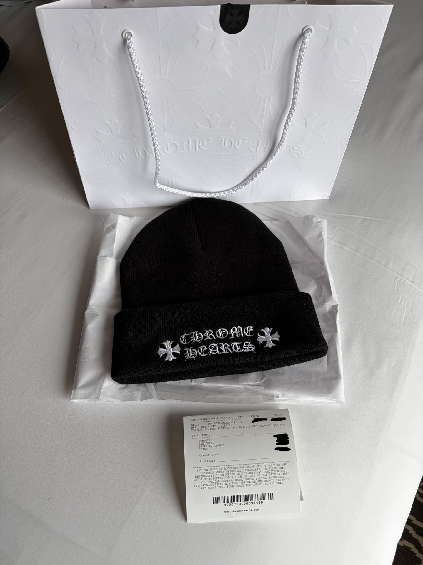 Chrome Hearts Black Script Embroidered Beanie