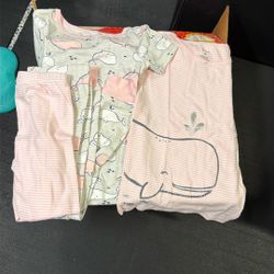 Pink Girls Toddler 5T Whale Set (2 outfits)