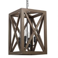 New In Box Valencia Wood Chandelier 