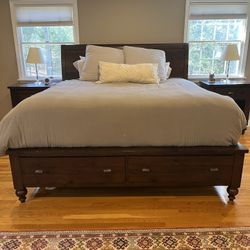 Jordans furniture king sized sleigh Bed With Matching Night Stands And Under Bed Storage