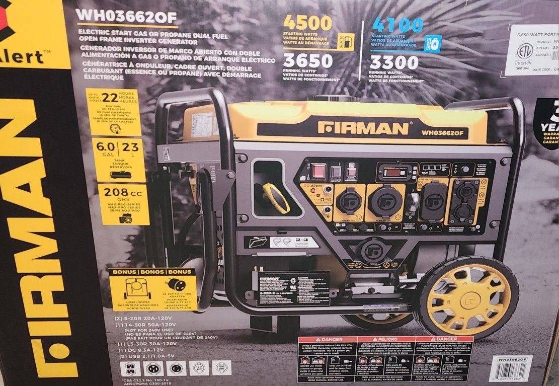 Brand NEW Barley Used Firman Generator /inverter $900