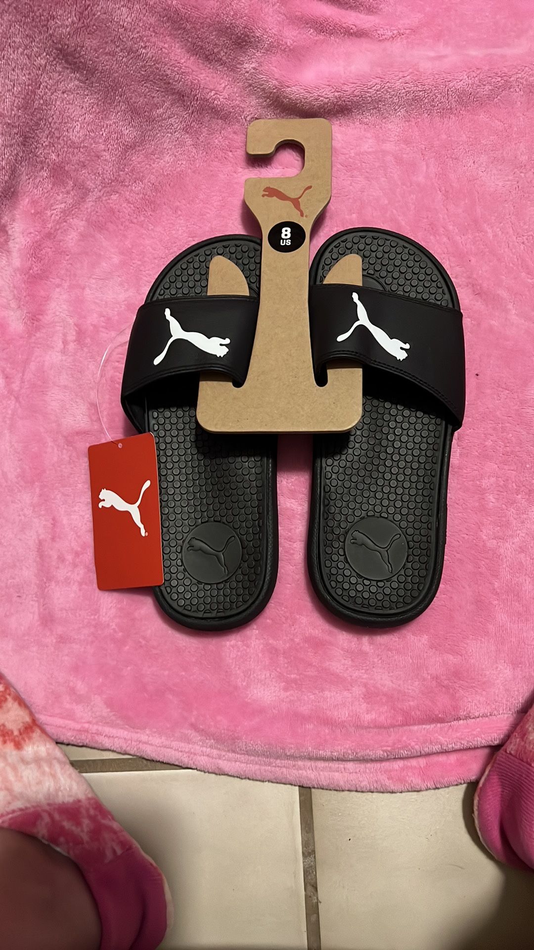 Women’s Puma Cool Cat Black and white Slide Size 8 Brand New no Box