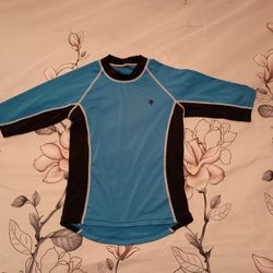Boys Coolibar Blue and Black Swim Shirt Small