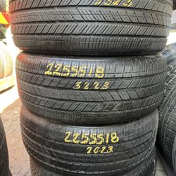 18” bridgestone tires 225/55/18 semi new with free installation $300