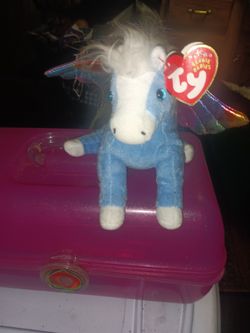 New Retired TY BEANIE BABY Pegasus The Blue 💙 Winged Horse For Sale.