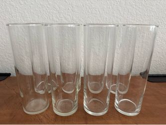 Vintage Set of 8 Tall Collins / Highball Glasses
