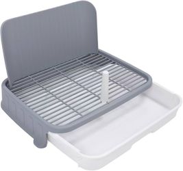 🥨Dog Potty Tray, Pet Pee Mesh Potty with Splash Wall, Indoor Dog Training Toilet Tray, Pet Litter Box, Portable Pee Pad Holder for Small and Medium, 