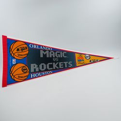 Vintage 1995 Orlando Magic vs Houston Rockets NBA Finals Pennant Lot of 12 New