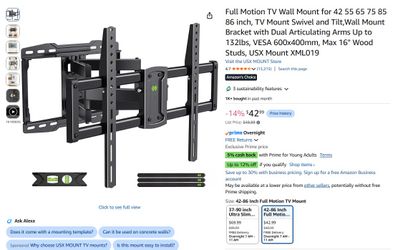 USX-MOUNT Full motion TV wall mount - READ DESCRIPTION PLZ!! -