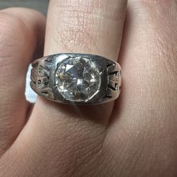 18k 1.75-2 ct natural diamond men’s wedding/statement ring size 10-11