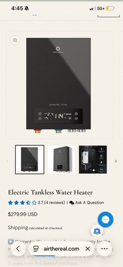 Tankless water heater never used