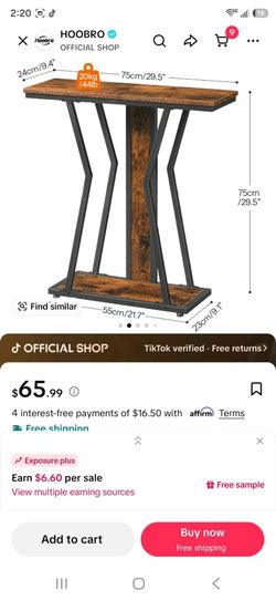 HOOBRO Industrial Console Table