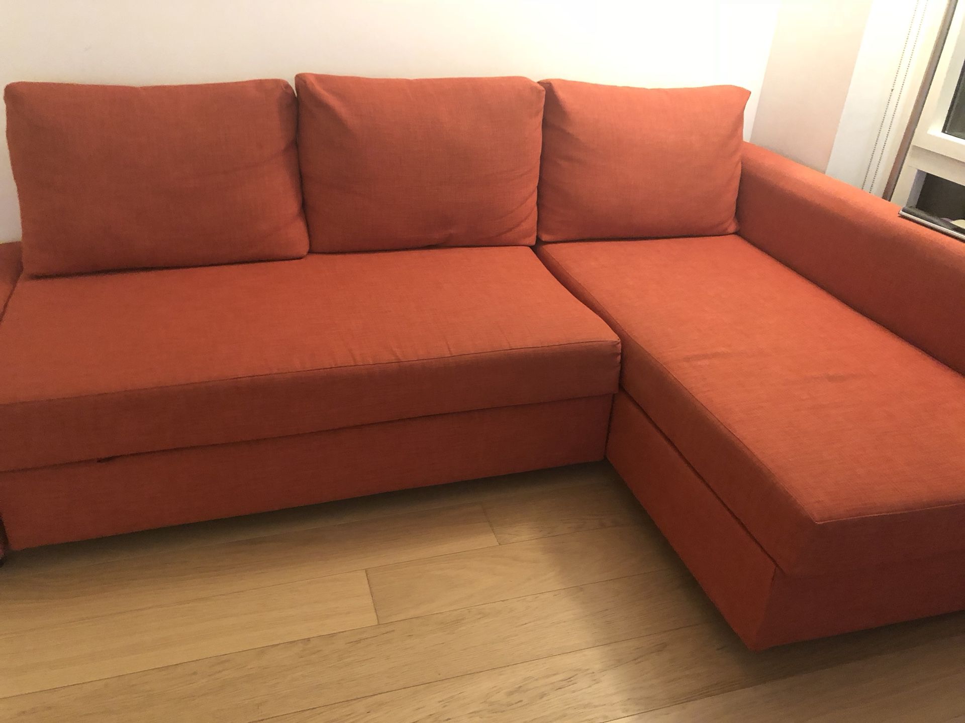 New Sleeper Sofa Orange *Great condition!*