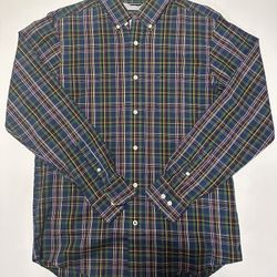 Classic Men’s NAUTICA Long-sleeve Plaid button-down dress shirt Cotton blend M 