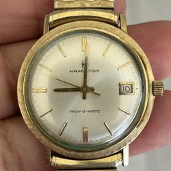 FARW187 Swiss 10K R.G.P. Hamilton Thin-O-Matic Appreciation Wrist Watch, Works