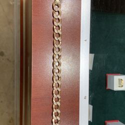 10k Diamond Cut Cuban Link Bracelet 