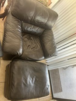 Leather Chair And Ottoman