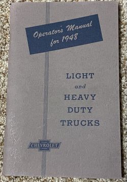 1948 Chevy truck Owners Manual