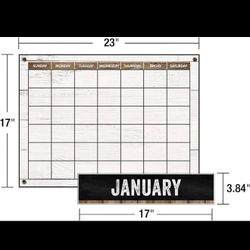 Schoolgirl Style Industrial Chic Bulletin Board Calendar Set – 95 Pieces