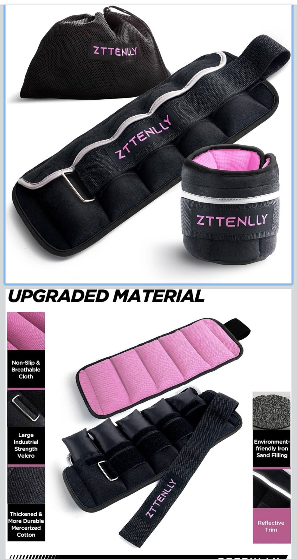 New 5//lbs Pair Adjustable Ankle Weights with Carry Bag Sets for Women Men Kids To Running, Walking, Fitness Training, Yoga,