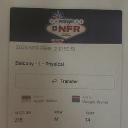 National Finals Rodeo 2 Tickets - DEC 5, Las Vegas, NV