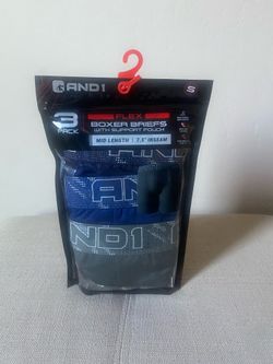 AND1 Men’s Underwear Flex Mid Length Boxer Briefs, 3 Pack Size small waist 28-30