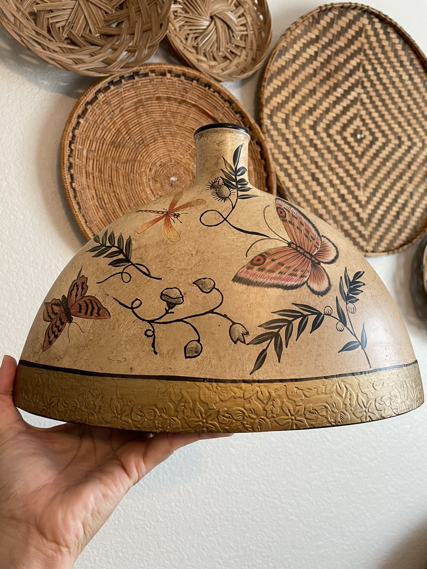 Beautiful Vintage Ceramic Butterfly Boho Vase