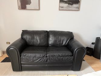 Black Leather Loveseat
