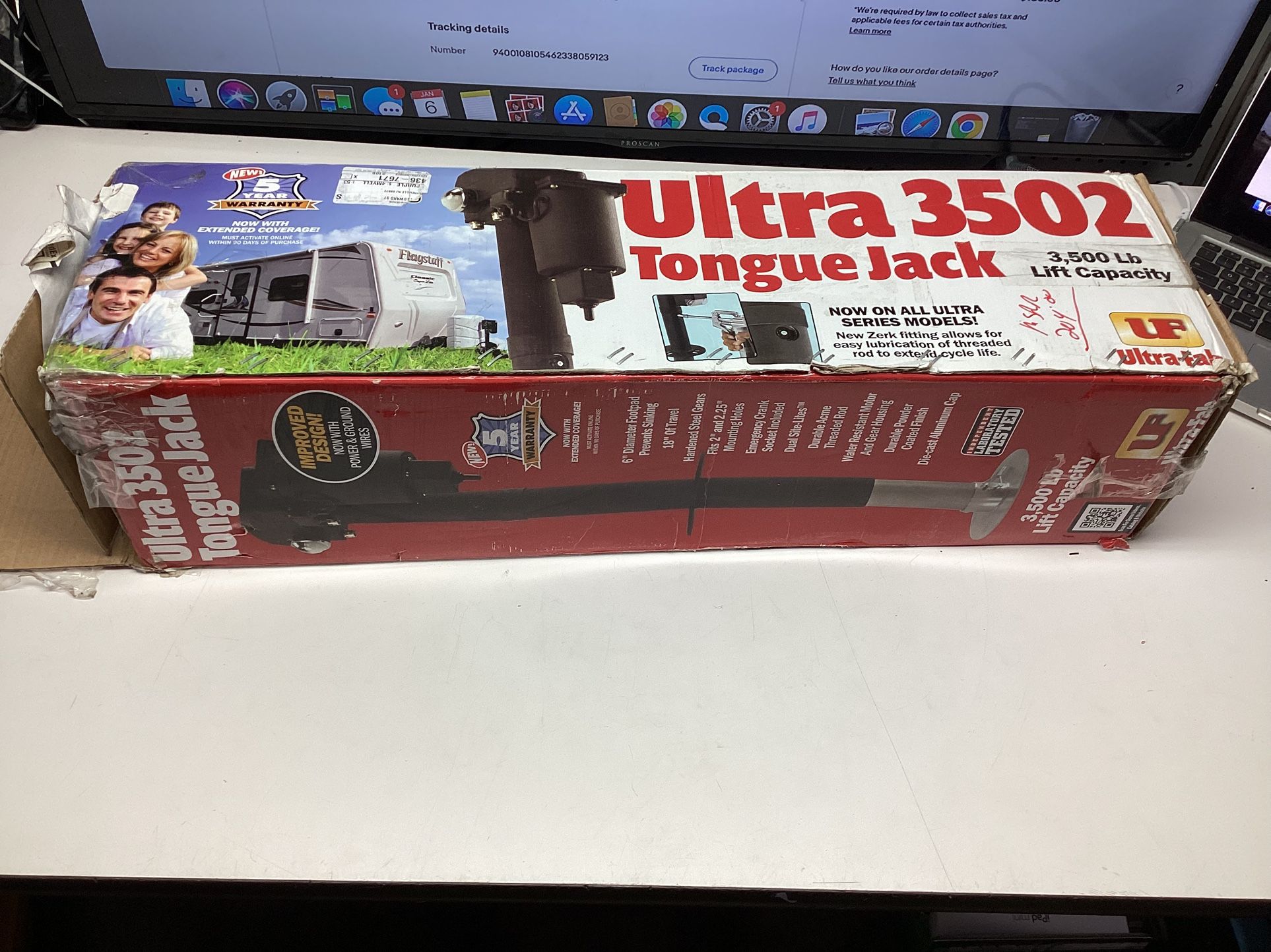 Ultrafab 3502 Rv Electric Toungue Jack Load Capacity 3500lb New Cheap Now Trailer