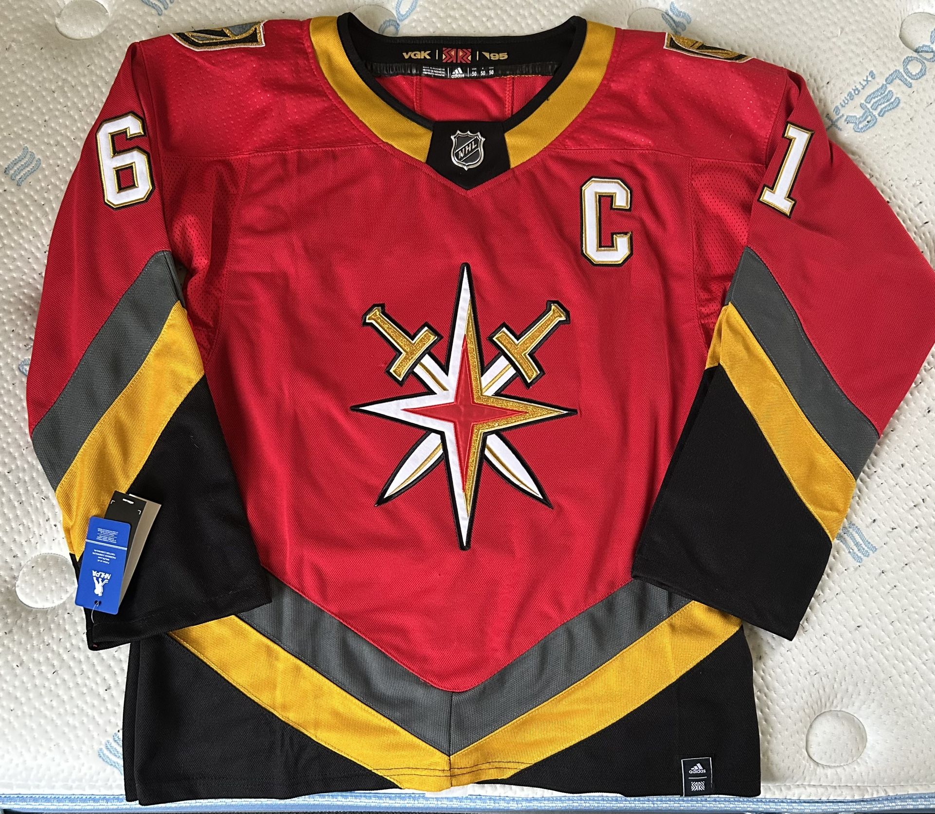 Vegas Golden Knights Reverse Retro Jersey Stone Size 50 Medium