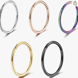 . 18 gauge 6MM size Hoop earrings comes with a five pack