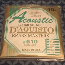 D'Aquisto Brass Masters #610 super light acoustic guitar strings