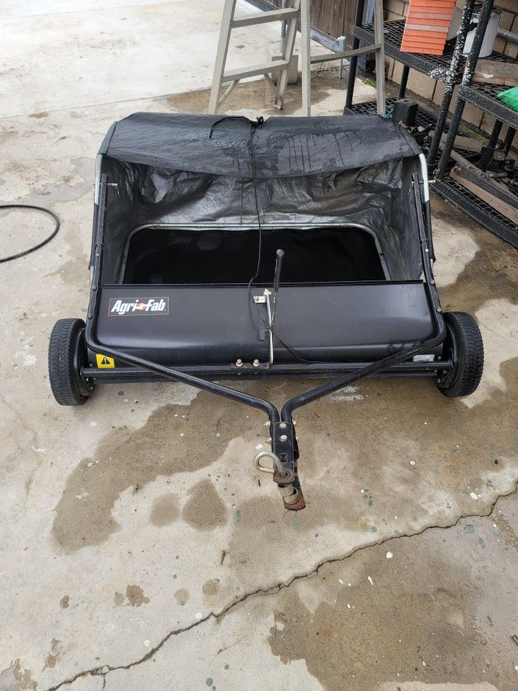 sweeper for pull behind lawn mower