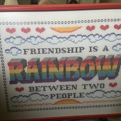 Friendship Is A Rainbow Cross Stitch