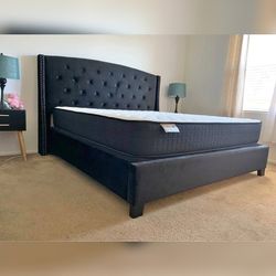 Black Color King and Queen Bedframe
