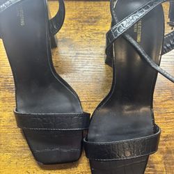 Snake Print Black Heels 