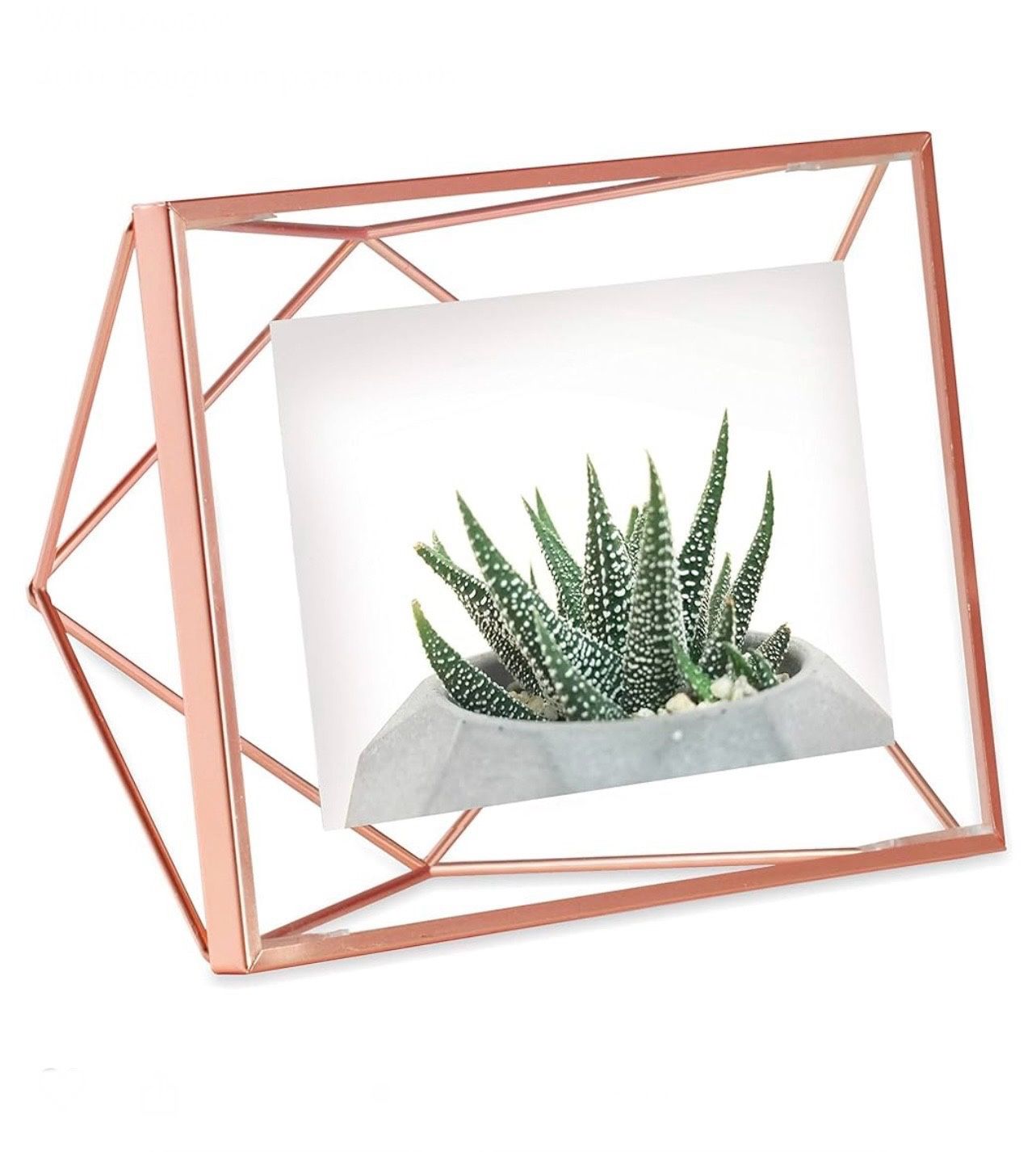 Prism Picture Frame 4 x 6 Photo Display for Desk or Wall Copper