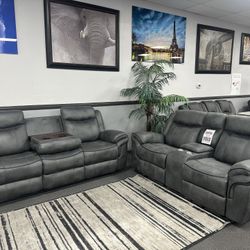 Gray Sofa & Loveseat
