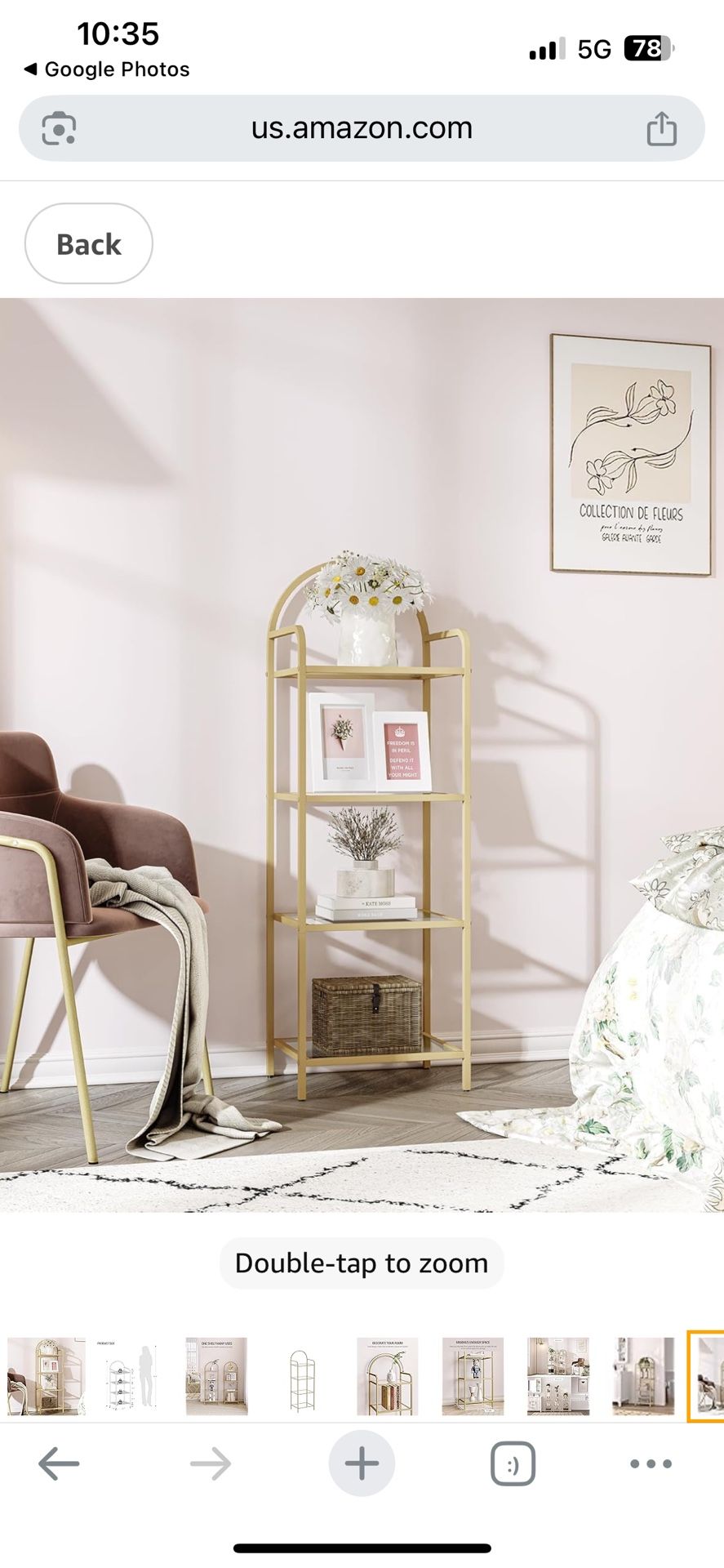 Gold and glass shelf
