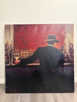 Cigar bar by Brent Lynch wall decor canvas