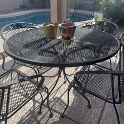 Southwest Style Patio Dining Set – Table + 4 Chairs