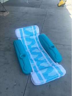 XtremepowerUS Large Padded Floating Pool Lounger for Adults with Headrest, Backrest, Footrest and Cup Holder.