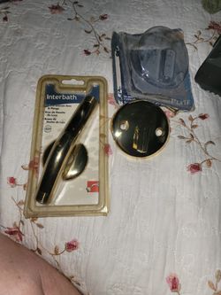 Gold Tone Tub Plate And Shower Arm