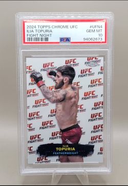 2024 Topps Chrome UFC Ilia Topuria Fight Night PSA 10