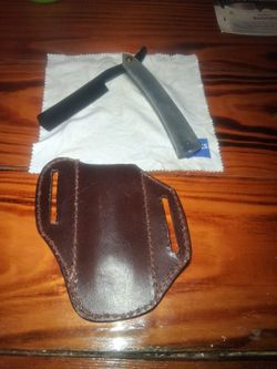 Straight Razor with Leather Belt Holster