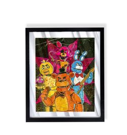 Five Nights at Freddy's art piece on black frame