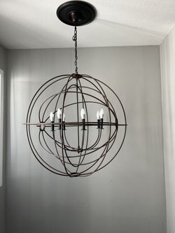 Restoration Hardware Focult’s Twin-Orb Chandelier 41”
