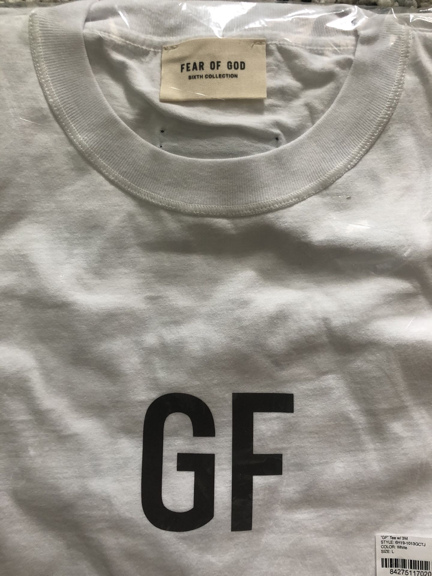 fear of god GF white 3M reflective Tee George Floyd Size Large for 